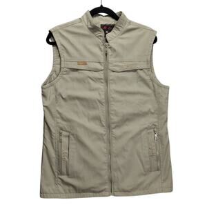 N.S. Original Fashion Jeep Vest Mens Size XL Trapper Tan Brown Multipockets Mesh